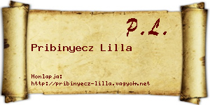 Pribinyecz Lilla névjegykártya